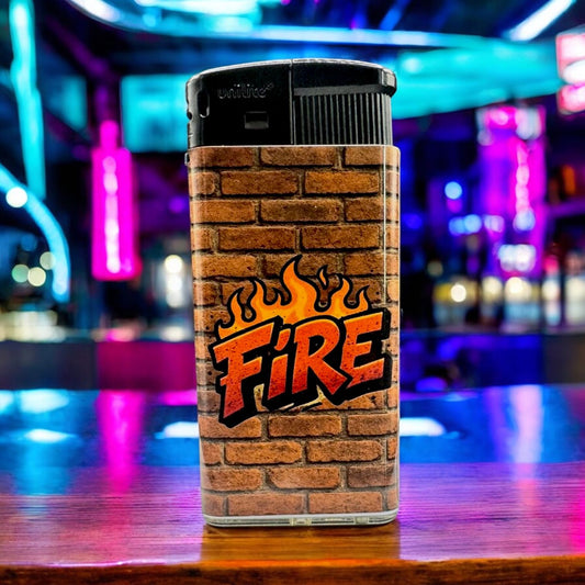 Graffiti-Motiv: FIRE auf Steinwand